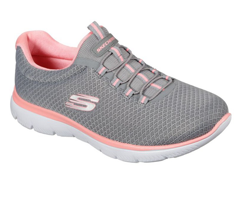 Skechers Summits - Womens Sneakers Grey/Pink [AU-RZ1988]